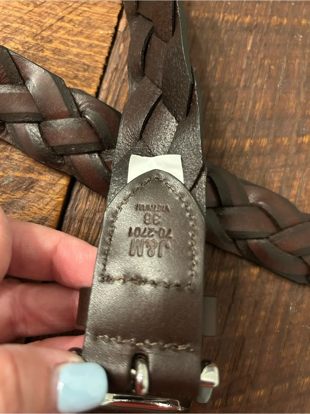 Johnston & Murphy braided leather belts. Men’s size 36